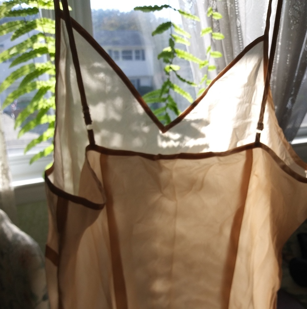 Sexy satin peach night cami dress